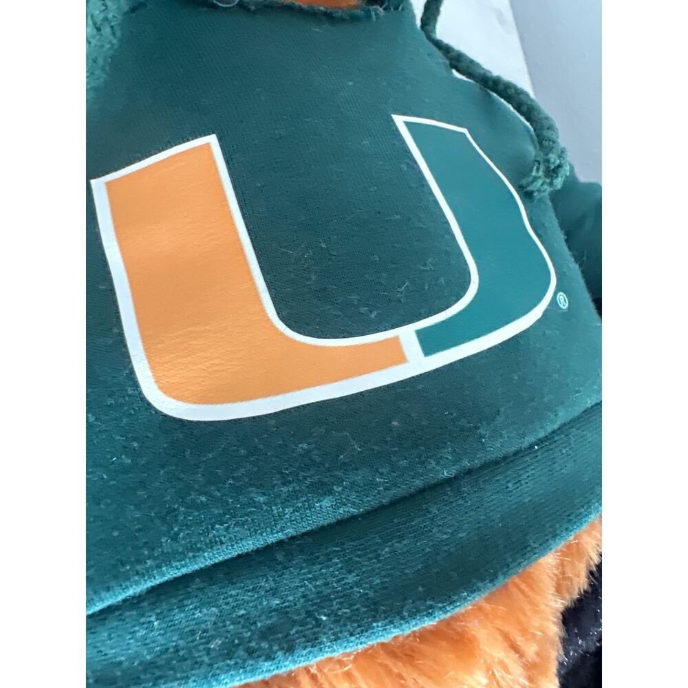 University of Miami terry bear w/ UM hoddie 305 college football canes - Picture 4 of 4